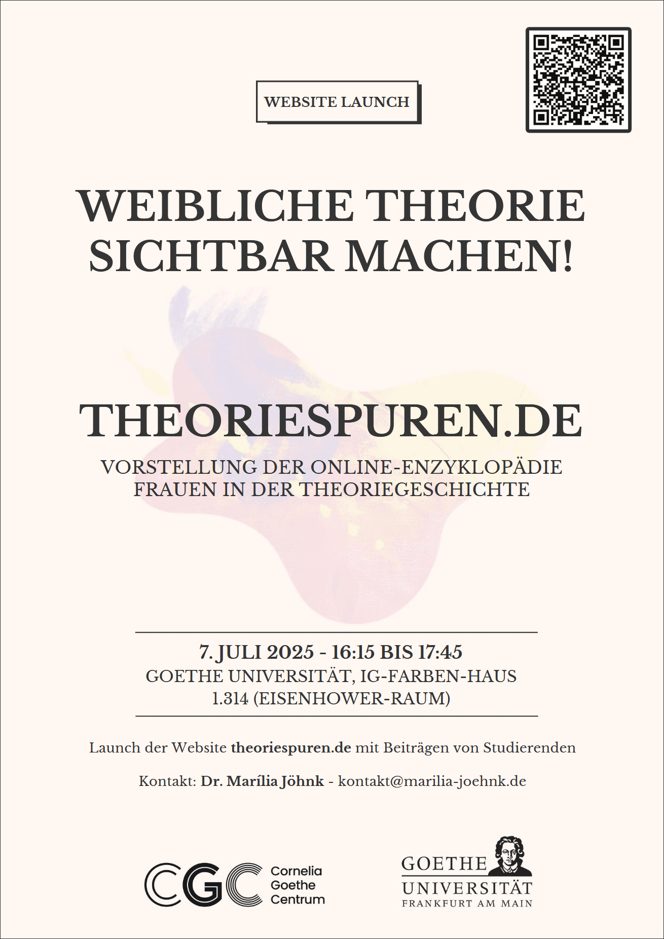 Plakat zum Webseitenlaunch theoriespuren.de